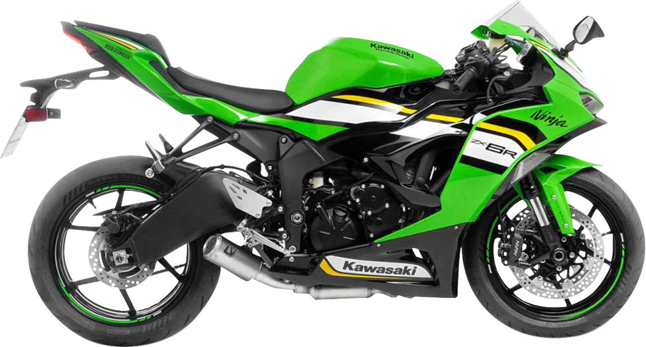 LV Corsa S Slip-On Muffler - Titanium - Kawasaki ZX-6R (1)