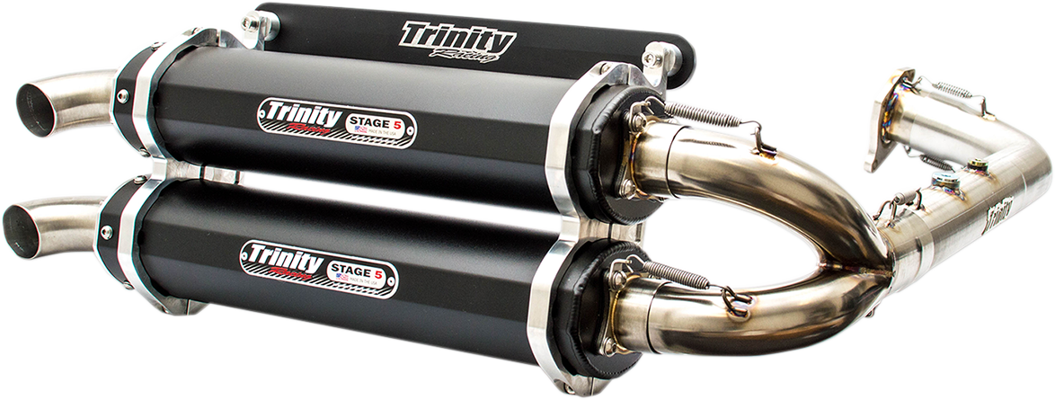 TRINITY RACING Stage 5 Dual Exhaust - Black