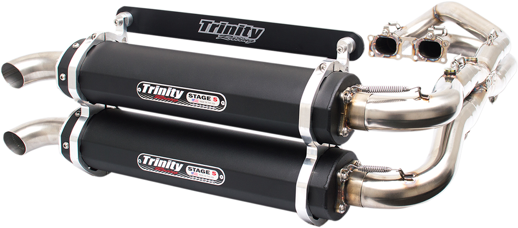 TRINITY RACING Stage 5 Dual Exhaust - Black