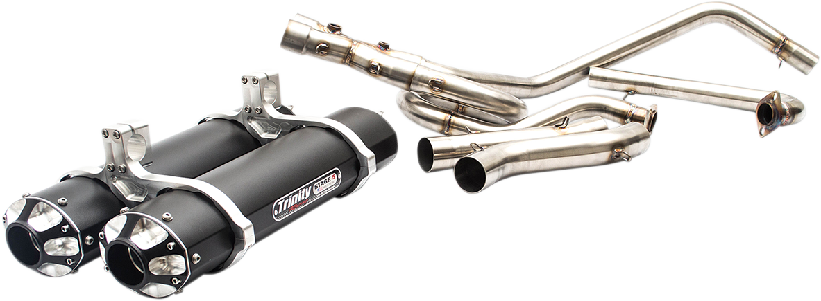 TRINITY RACING Dual Exhaust - Black