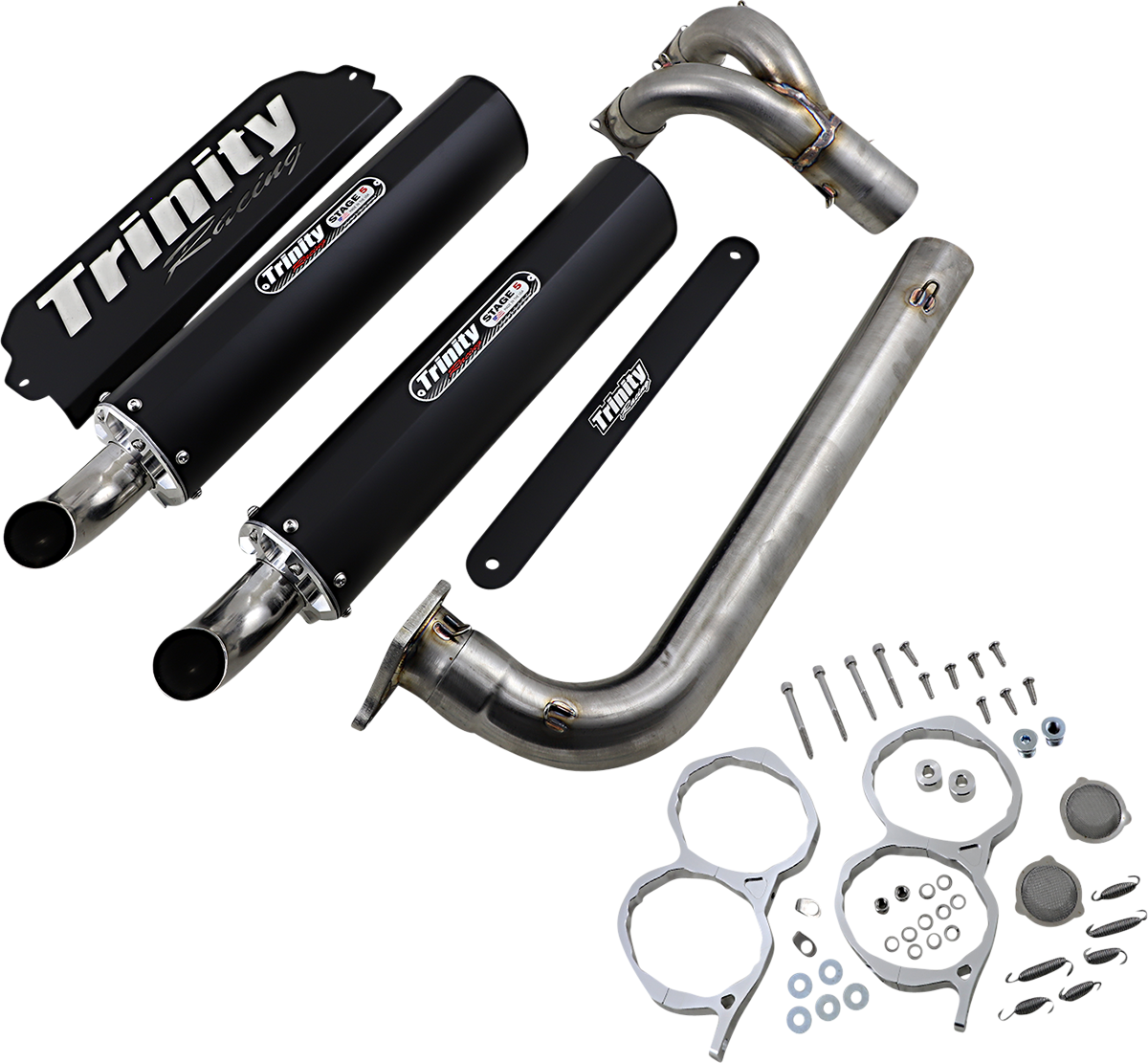 TRINITY RACING Stage 5 Dual Exhaust - Black