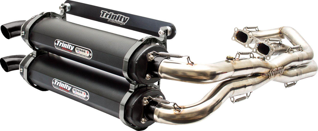 TRINITY RACING Stage 5 Dual Exhaust - Cerakote Black