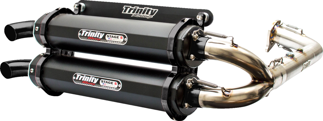 TRINITY RACING Stage 5 Dual Exhaust - Cerakote Black