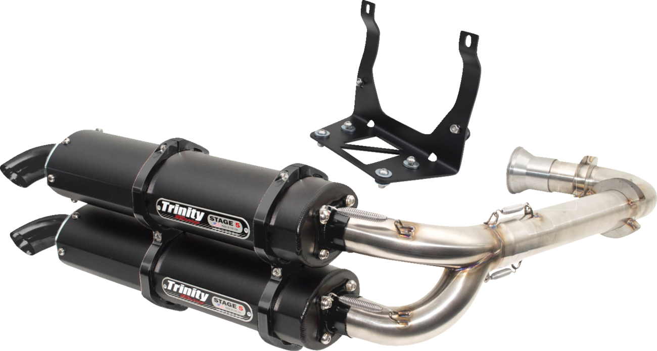 TRINITY RACING Stage 5 Dual Exhaust - Cerakote Black