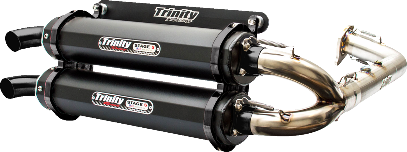 TRINITY RACING Stage 5 Dual Exhaust - Cerakote Black