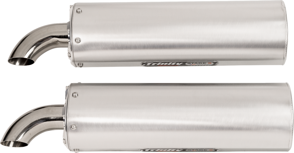 TRINITY RACING Full Dual Exhaust System - Brushed - RZR XP 1000