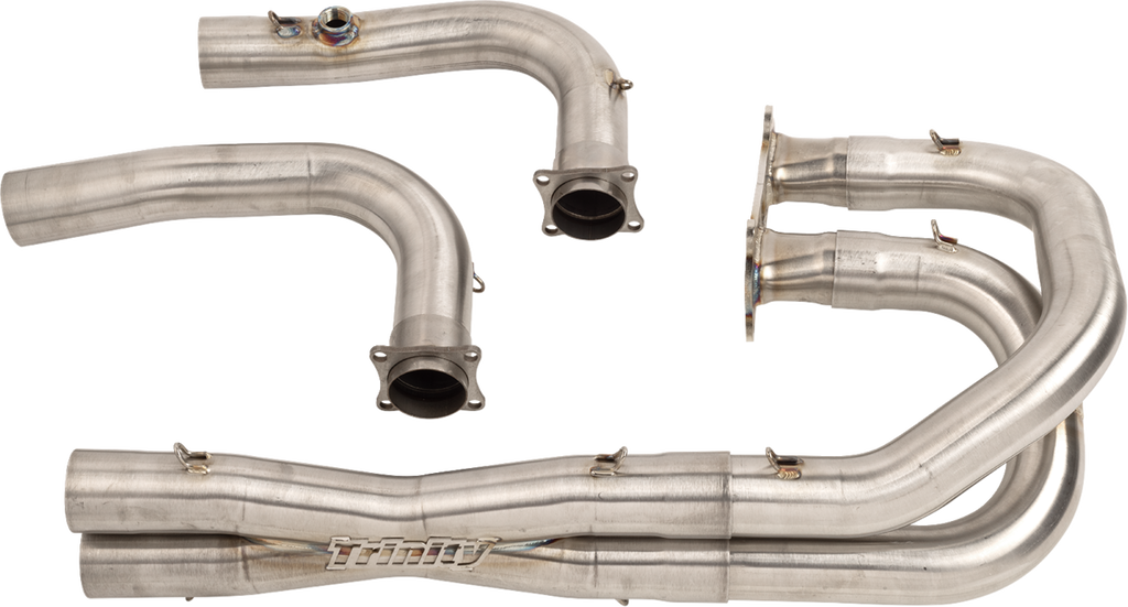 TRINITY RACING Full Dual Exhaust System - Brushed - RZR XP 1000