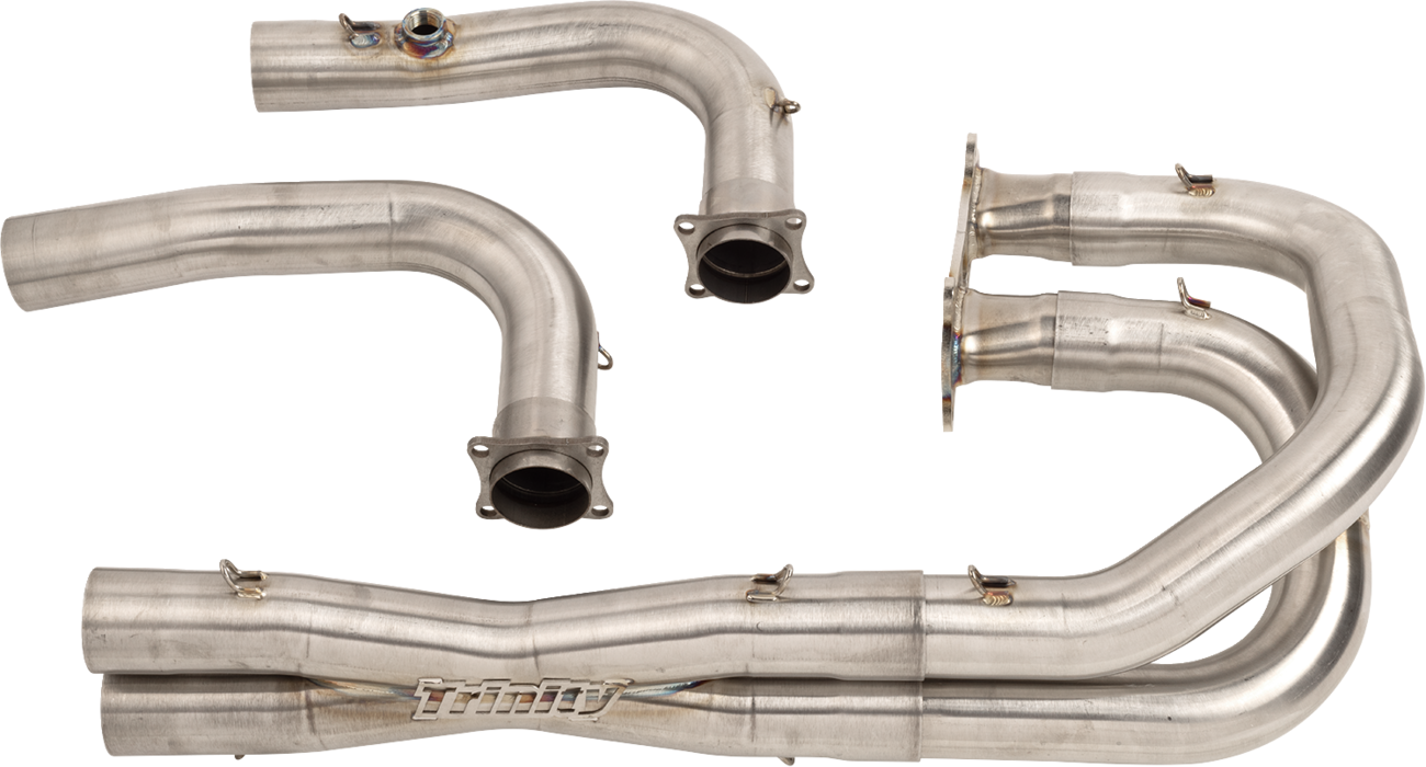 TRINITY RACING Full Dual Exhaust System - Brushed - RZR XP 1000