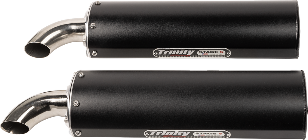 TRINITY RACING Full Dual Exhaust System - Black - RZR XP 1000