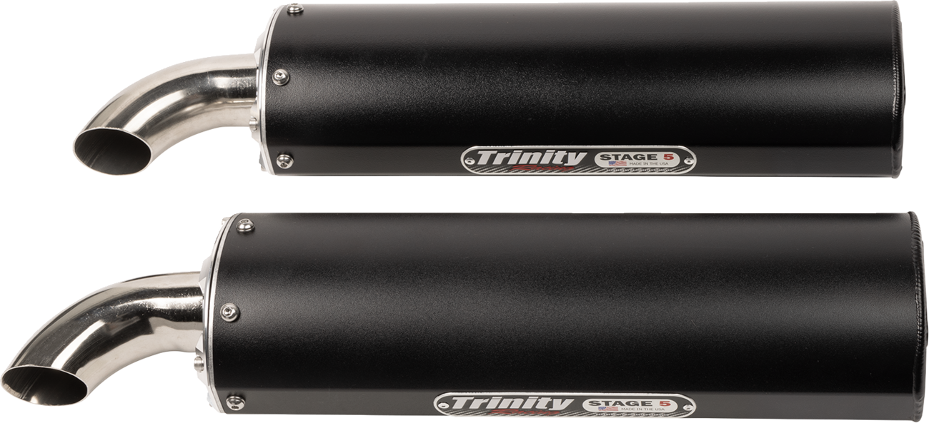TRINITY RACING Full Dual Exhaust System - Black - RZR XP 1000