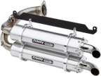 TRINITY RACING Stage 5 Slip-On Dual Muffler - Brushed Aluminum