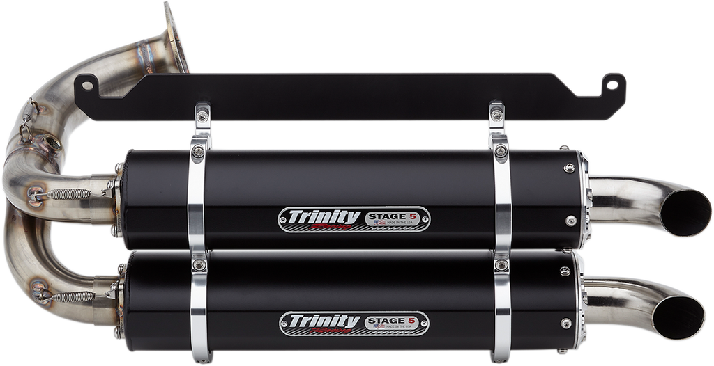 TRINITY RACING Stage 5 Slip-On Dual Muffler - Black