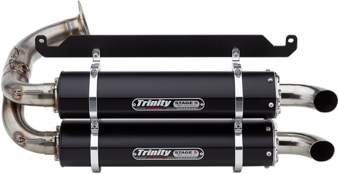 TRINITY RACING Stage 5 Slip-On Dual Muffler - Black