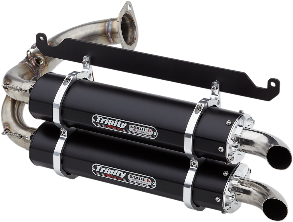 TRINITY RACING Stage 5 Slip-On Dual Muffler - Black