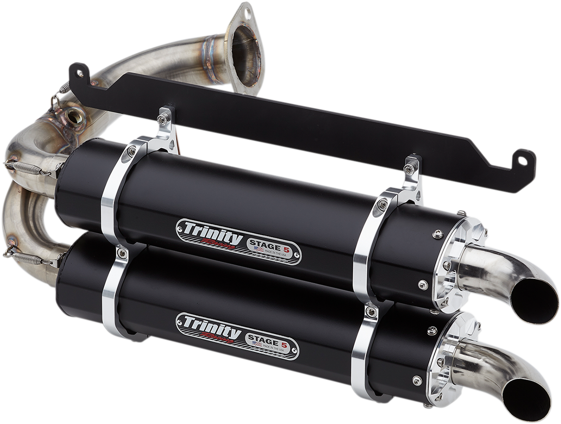 TRINITY RACING Stage 5 Slip-On Dual Muffler - Black