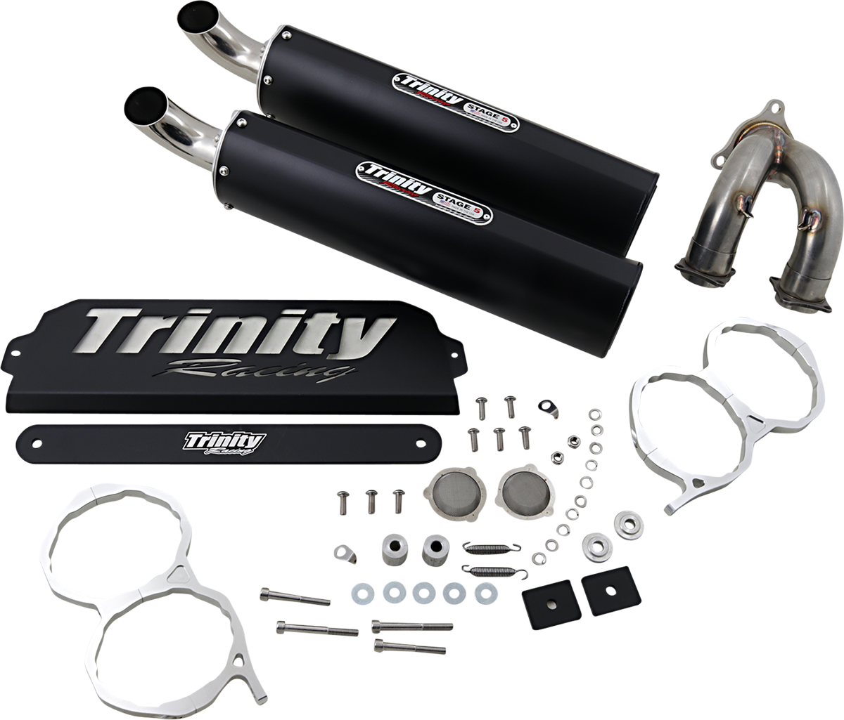 TRINITY RACING Stage 5 Slip-On Mufflers - Black