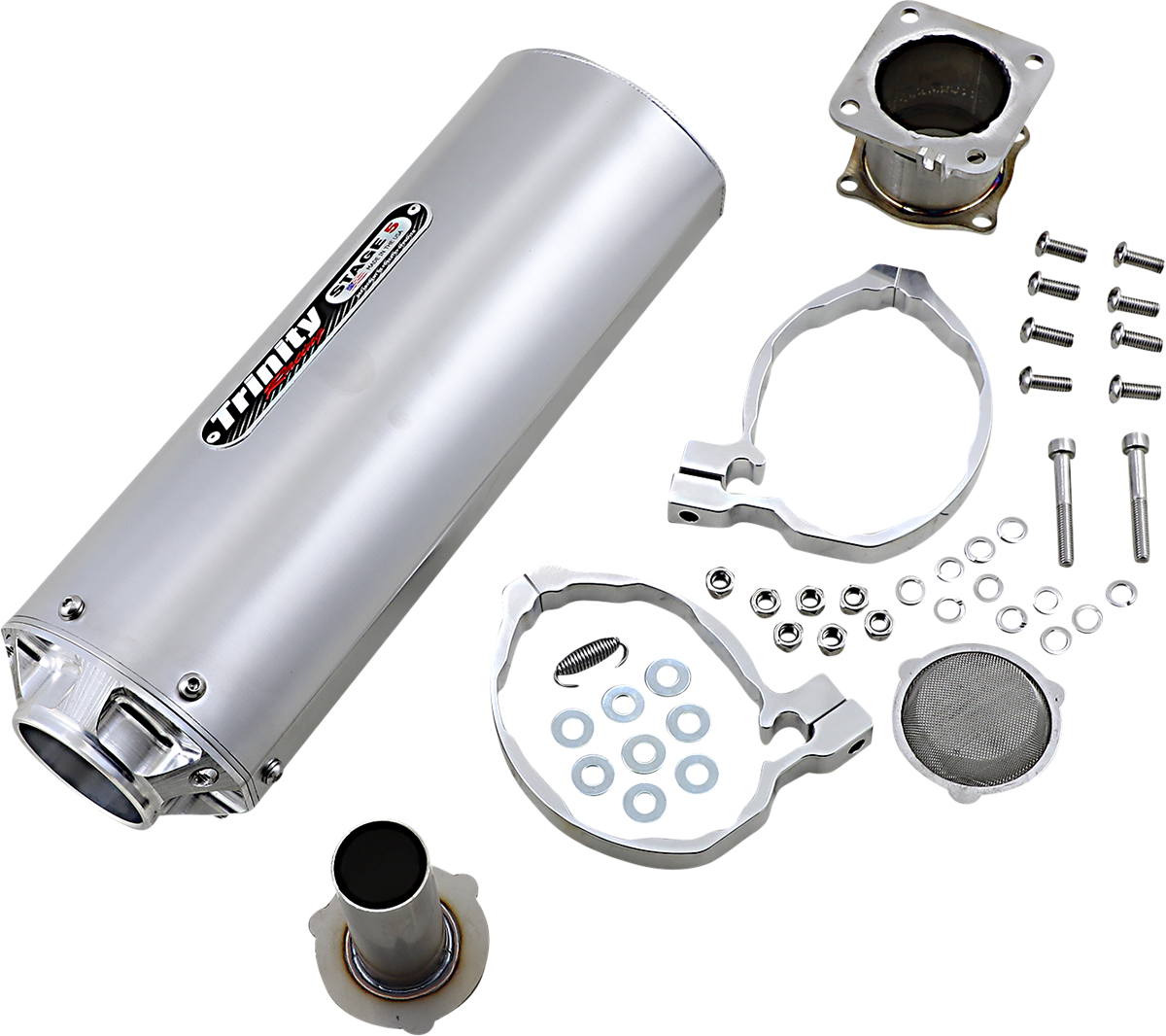 TRINITY RACING Slip-On Muffler - Brushed - KRX 1000
