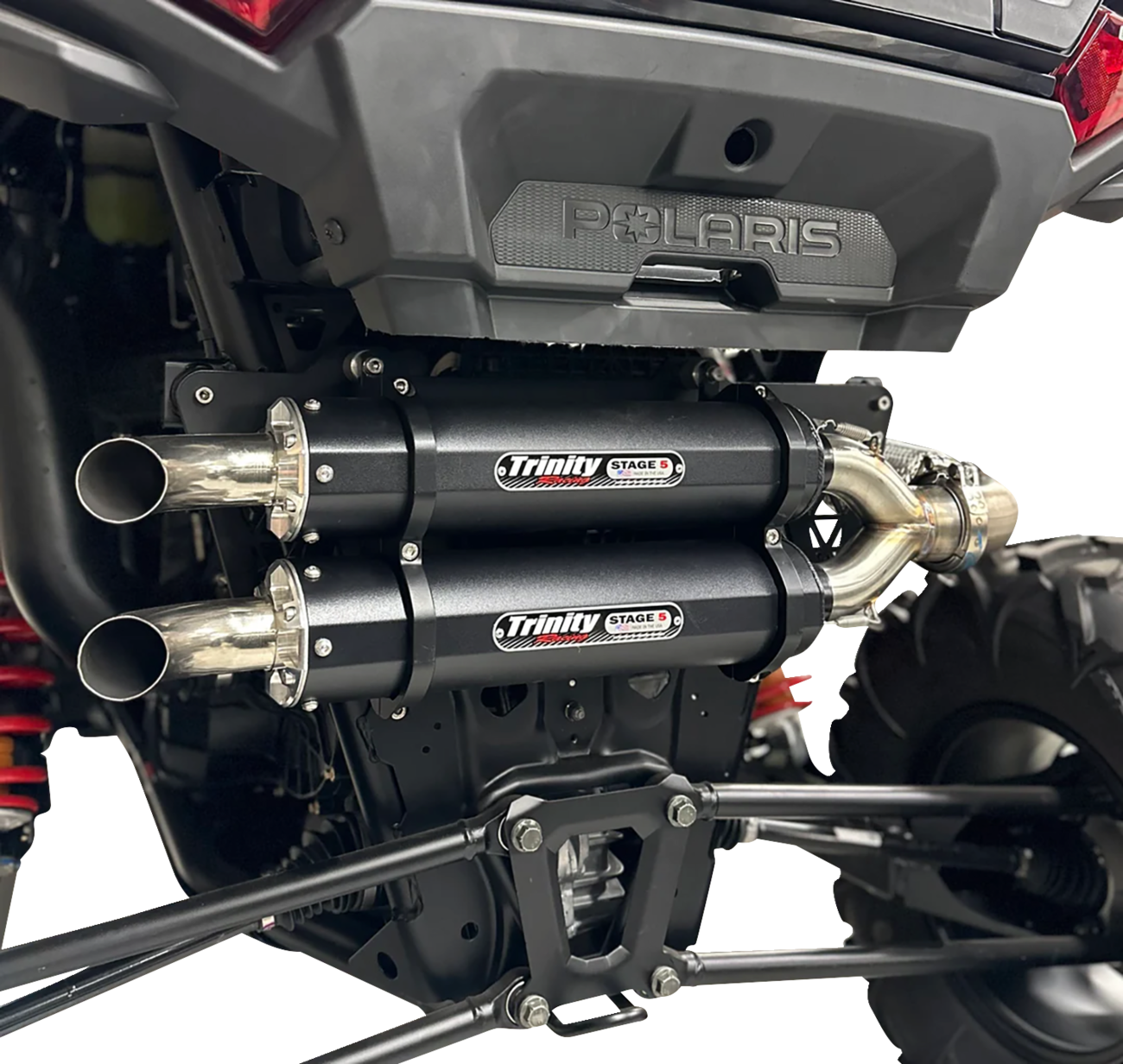 TRINITY RACING Dual Slip-On Mufflers - Brushed Aluminum