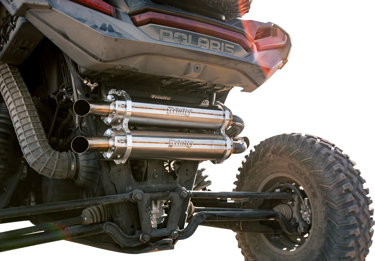 TRINITY RACING Dual Slip-On Mufflers - Brushed Stainless Steel