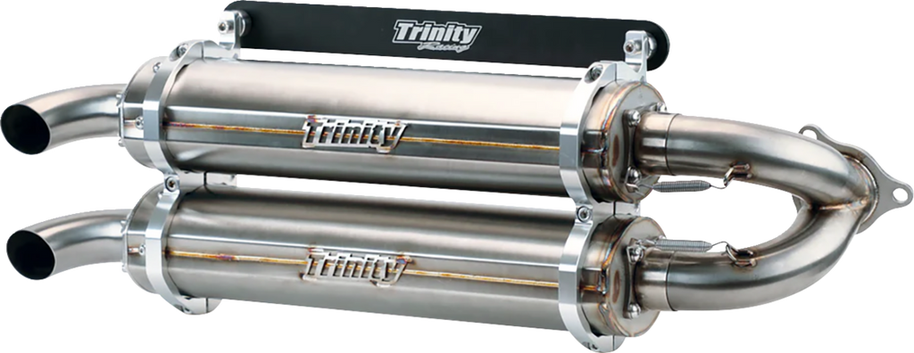 TRINITY RACING Dual Slip-On Mufflers - Brushed Stainless Steel