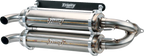TRINITY RACING Dual Slip-On Mufflers - Brushed Stainless Steel