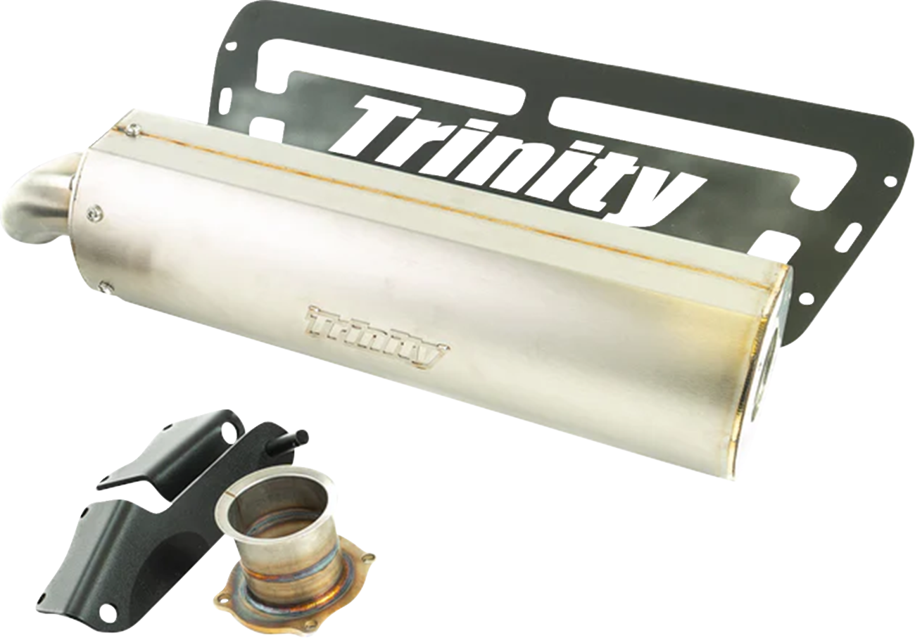 TRINITY RACING Stage 5 Single Slip-On Muffler - Stainless Steel - RZR XP 1000