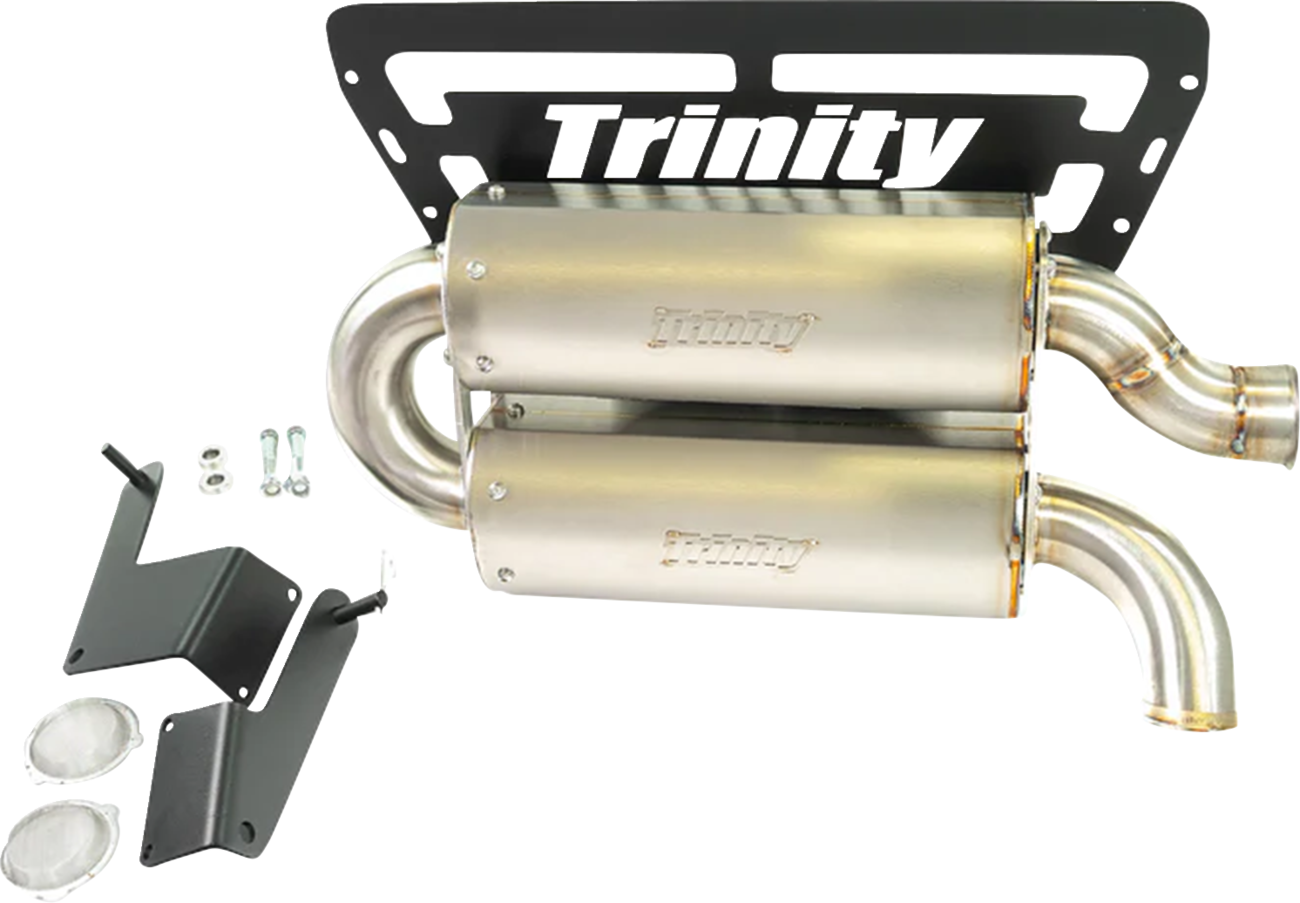 TRINITY RACING Quiet Slip-On Muffler - Stainless Steel - XP 1000