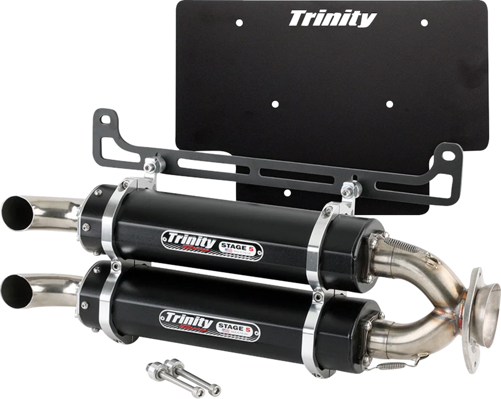 TRINITY RACING Slip-On Muffler - Black - Dual - Xpedition