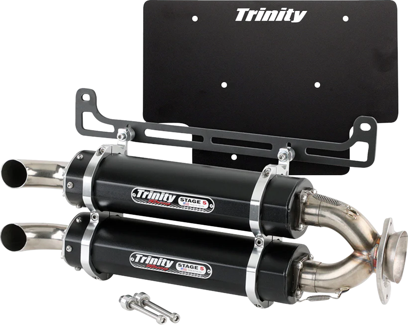 TRINITY RACING Slip-On Muffler - Black - Dual - Xpedition