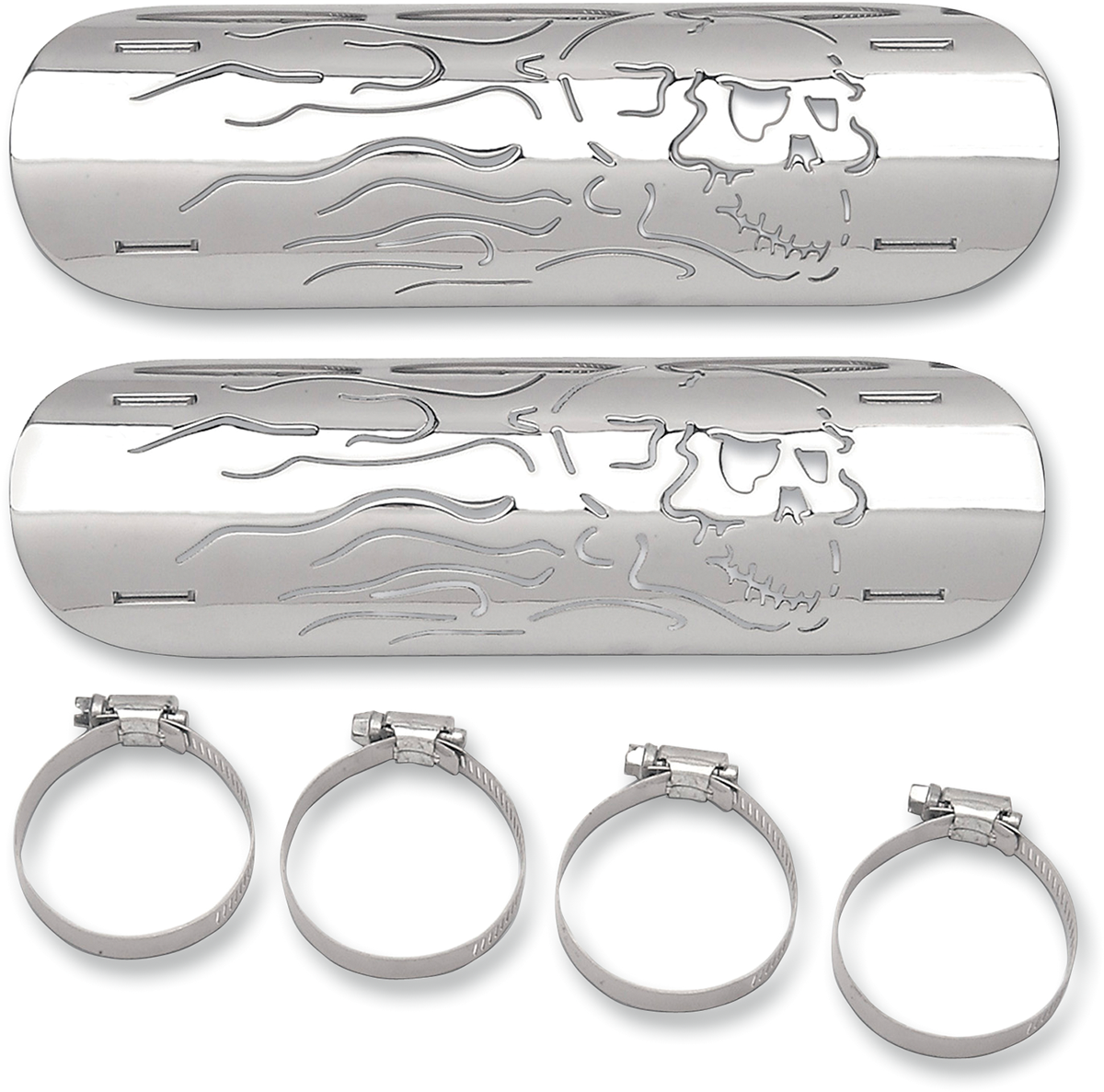 Drag Specialties Heat Shield Flame Skull