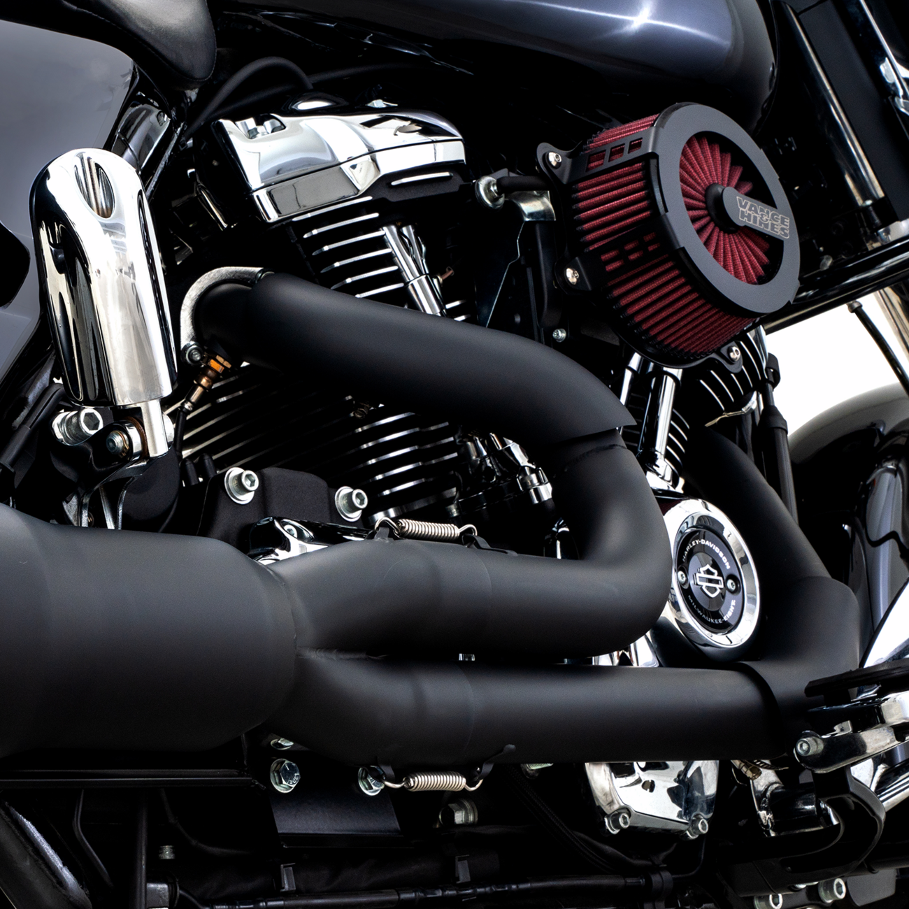 VANCE & HINES Hi-Output RR Heat Shield Kit - Black - Stainless Steel
