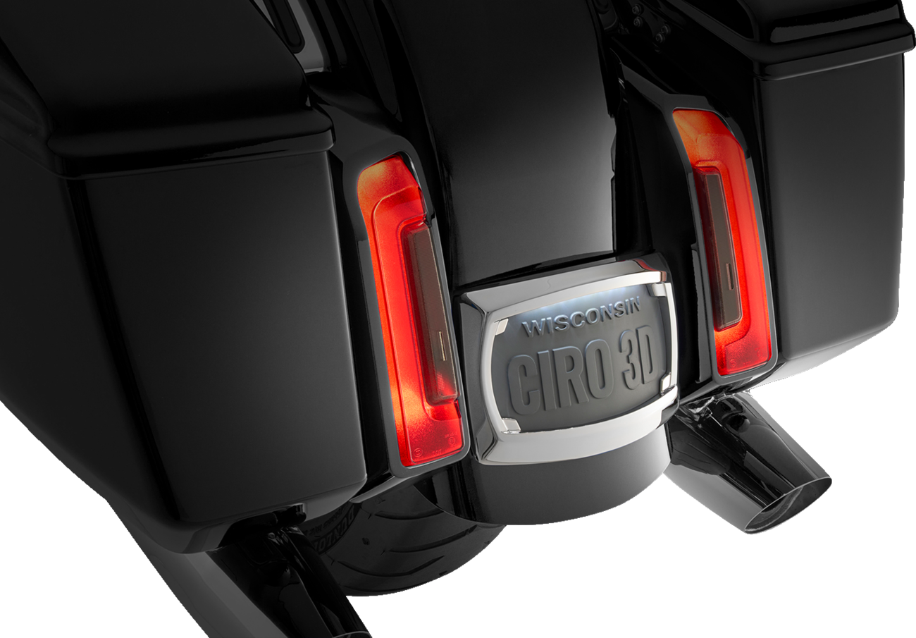 Ciro License Plate Frame Curved With Led Light Chrome