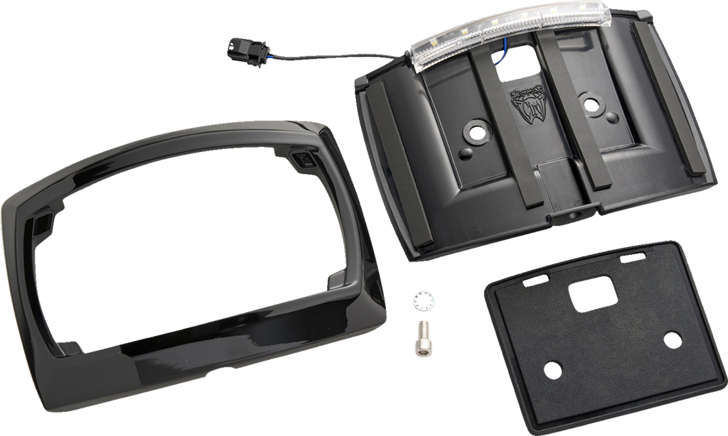 Ciro License Plate Frame Curved With Led Light Black