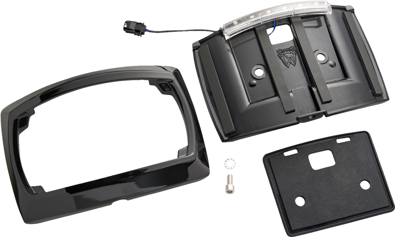 Ciro License Plate Frame Curved With Led Light Black