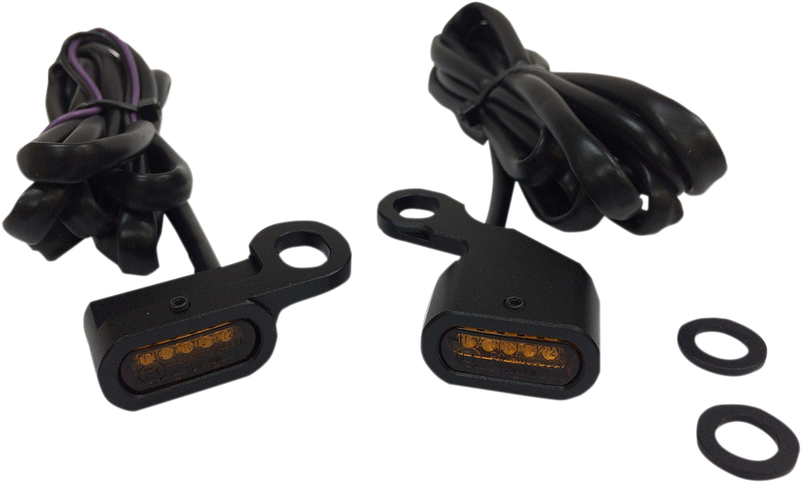 Drag Specialties Lights Mrkr Blk Ambr 96-