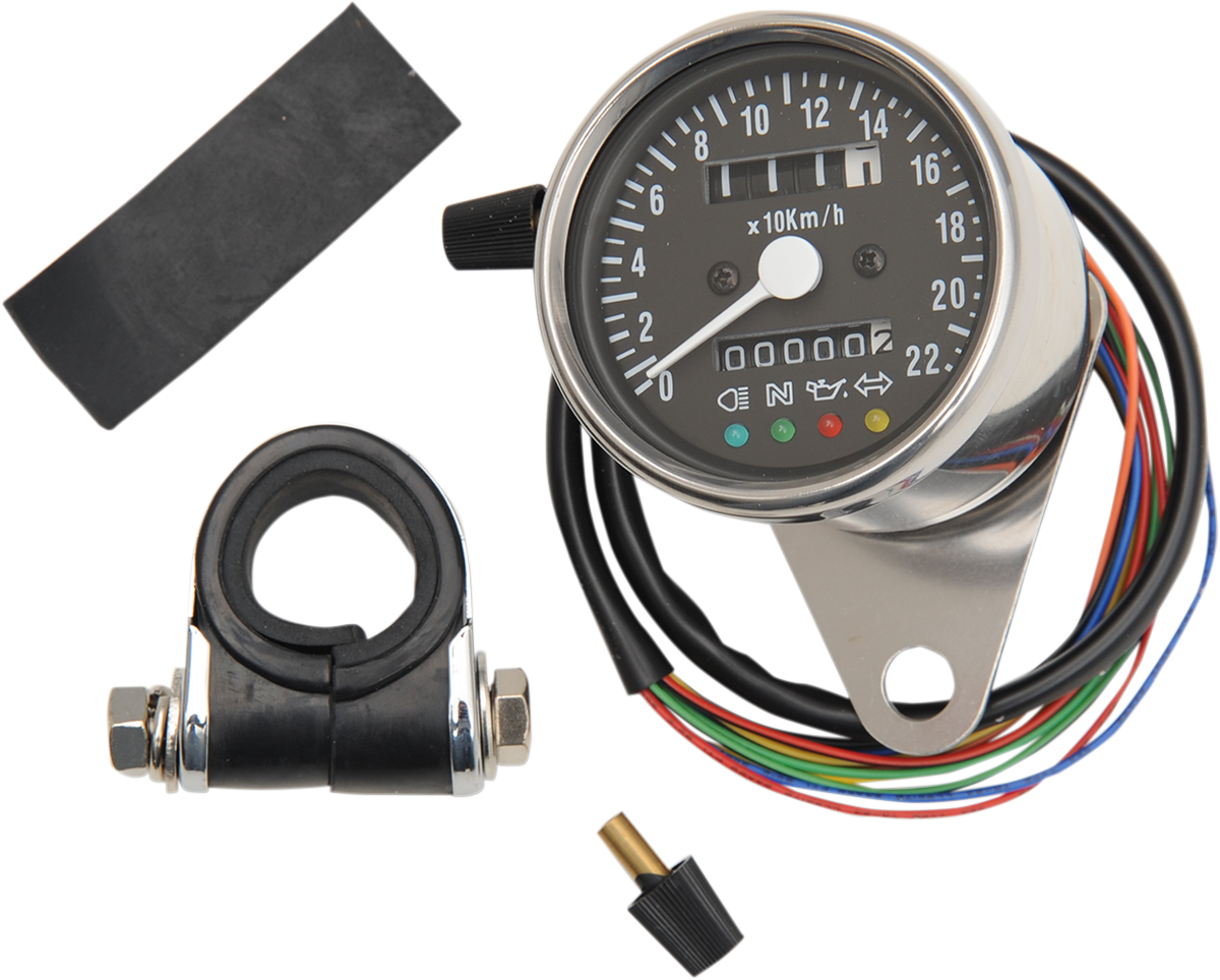 Drag Specialties Speedo W/4 Lit Blk Km/h