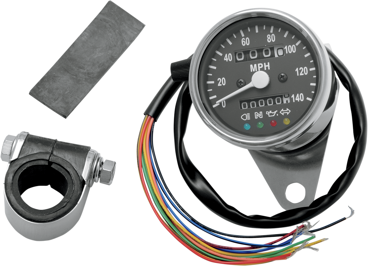 Drag Specialties Speedo W/4 Lit Blk 2:1