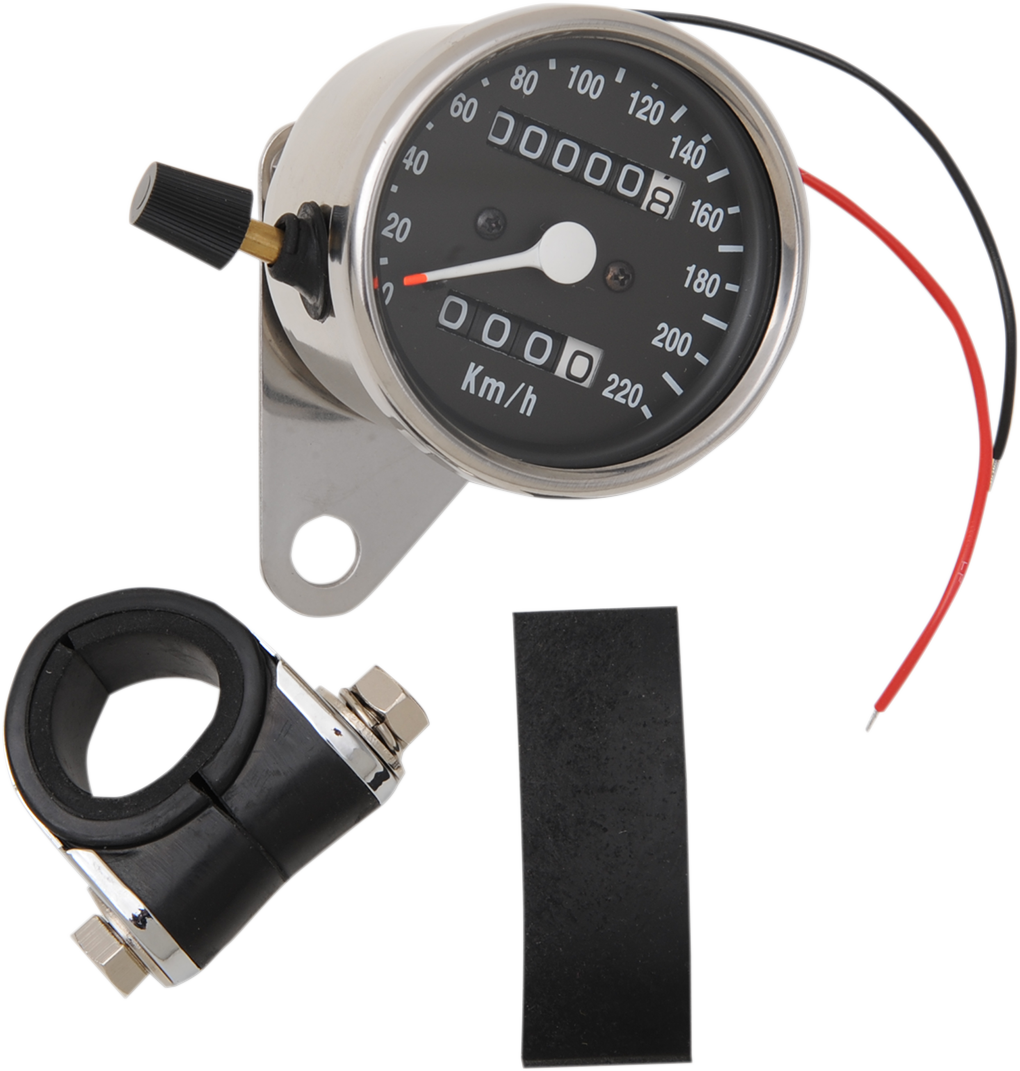 Drag Specialties Speedo 2:1 W/trp Blk Km/h