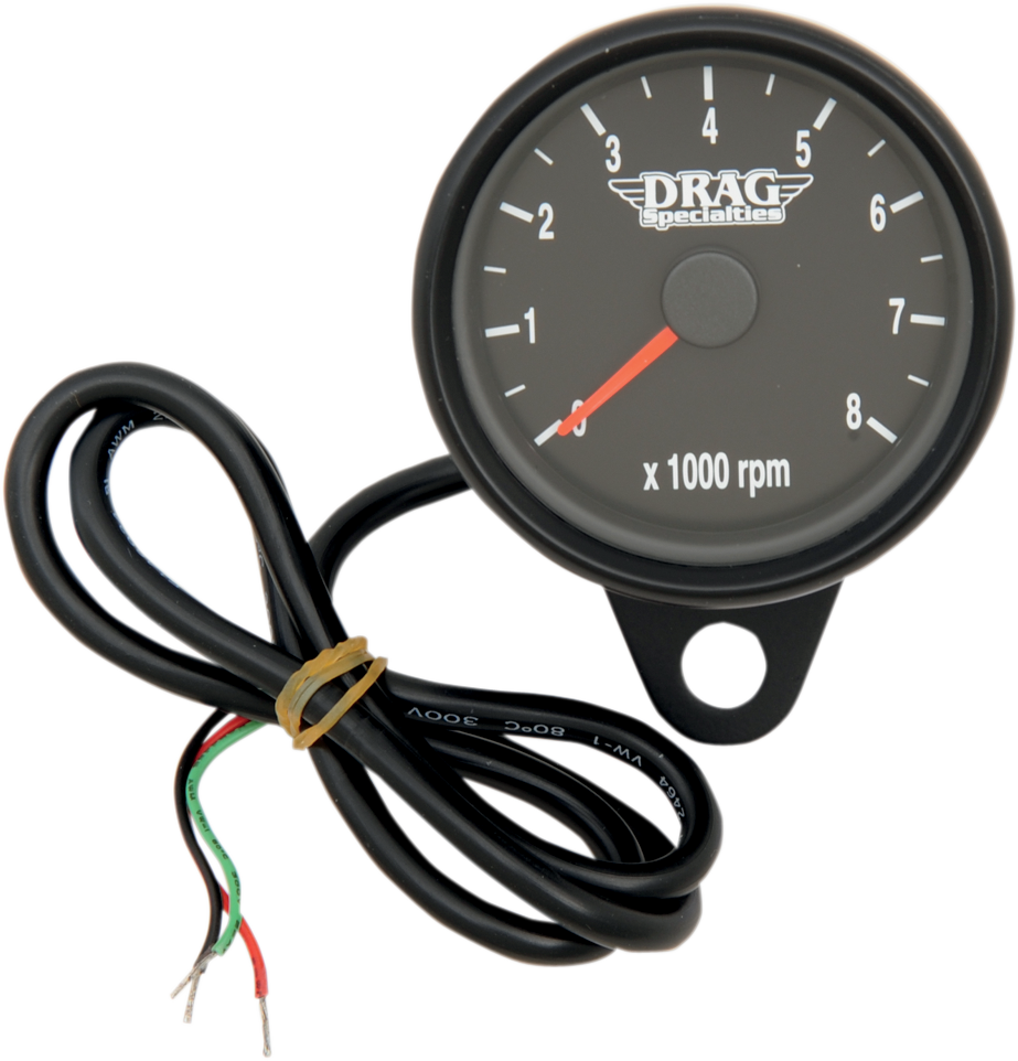 Drag Specialties Tach Blk 2.4' Blk W/led