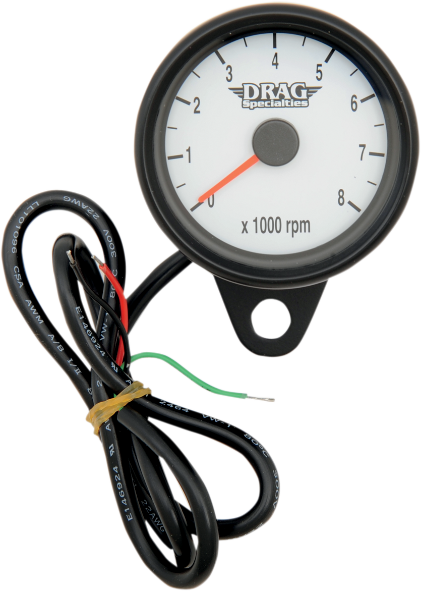 Drag Specialties Tach Blk 2.4' Wht W/led