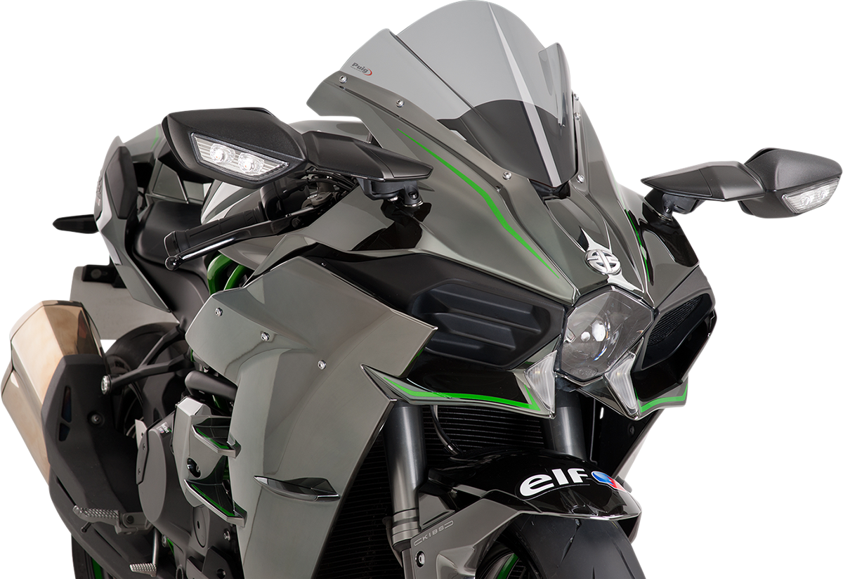 PUIG HI-TECH PARTS Race Windscreen - 13" - Smoke - Ninja H2/R