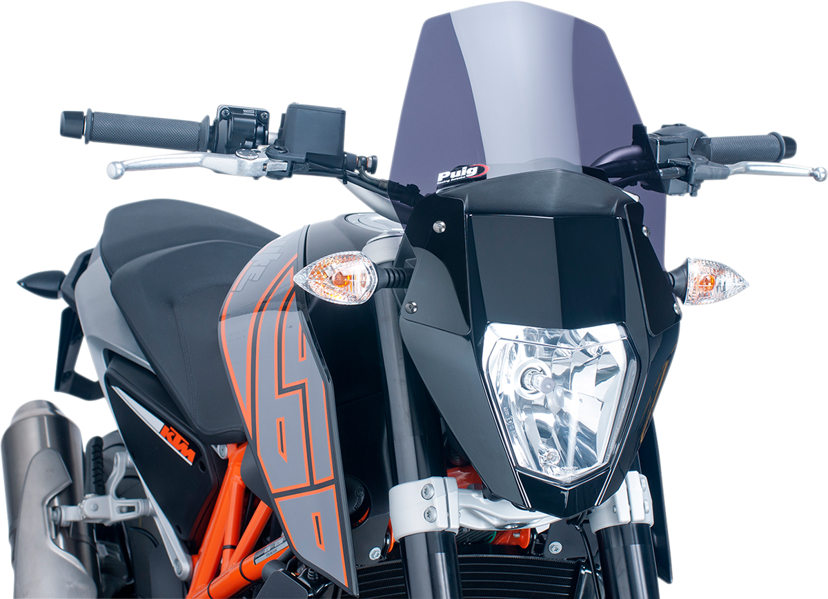 PUIG HI-TECH PARTS New Generation Windscreen - 10-1/2" - Dark Smoke - KTM 690