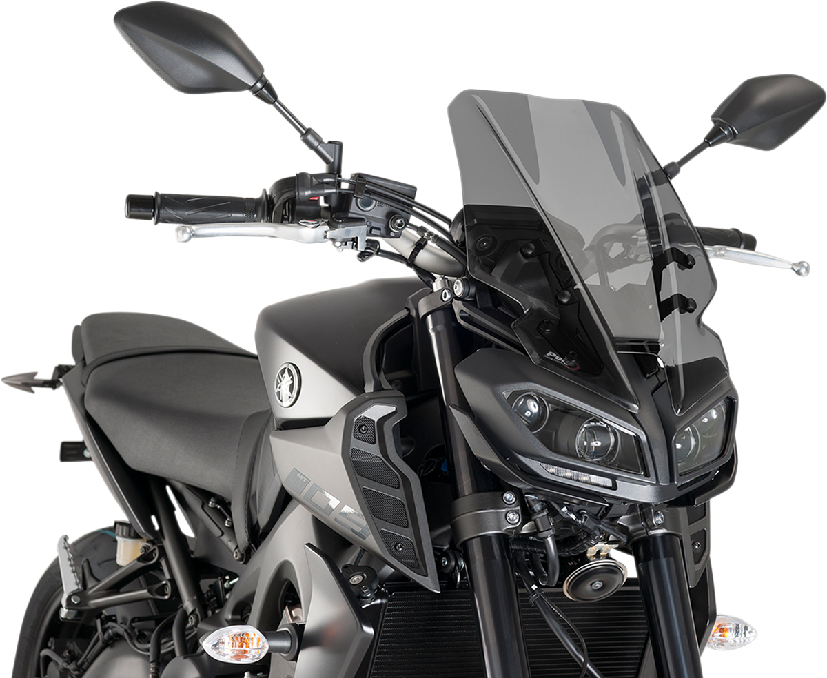 PUIG HI-TECH PARTS New Generation Windscreen - 16-1/2" - Dark Smoke - MT09