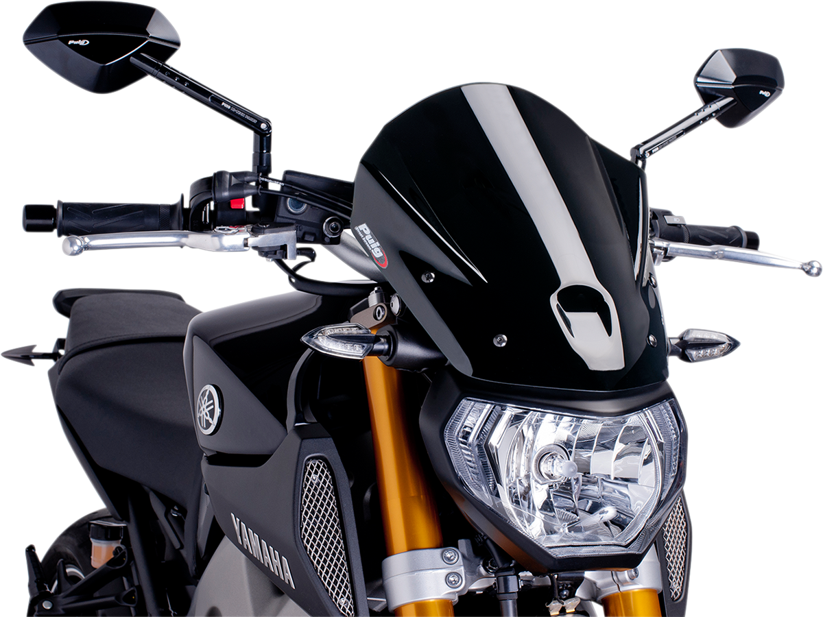 PUIG HI-TECH PARTS New Generation Windscreen - 13-3/4" - Black - MT09