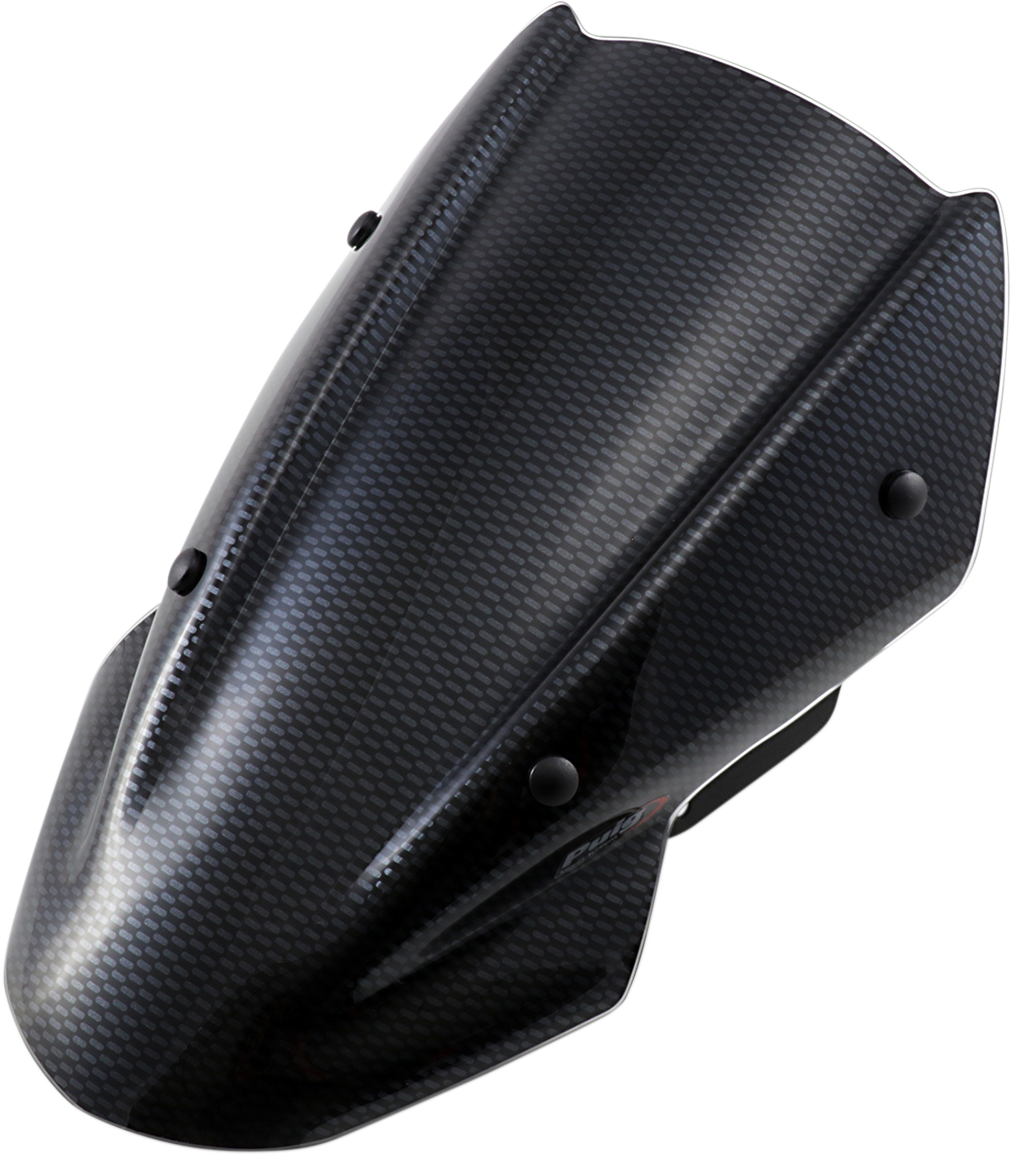 PUIG HI-TECH PARTS New Generation Windscreen - 13-3/8" - Carbon - Kawasaki