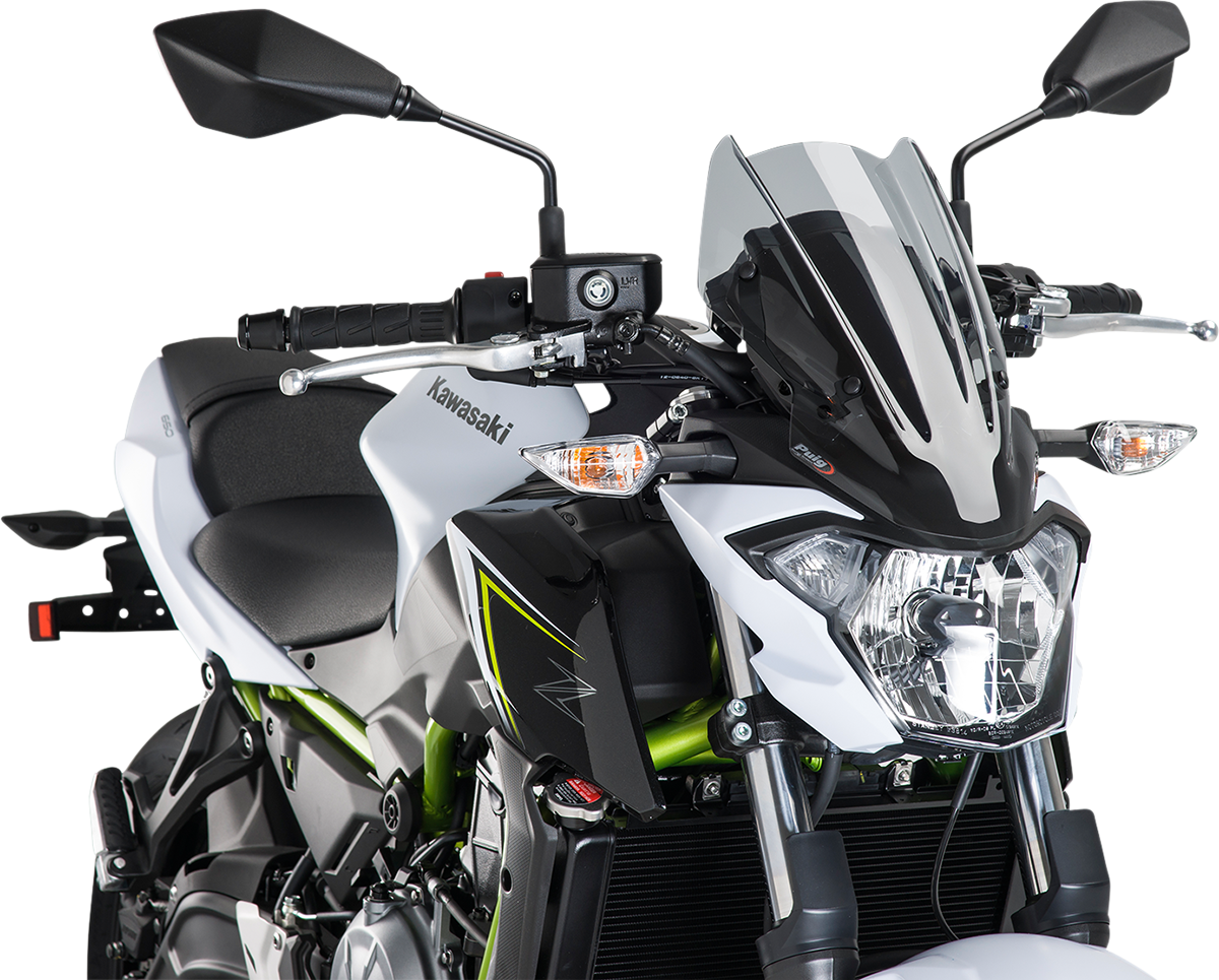 PUIG HI-TECH PARTS New Generation Windscreen - 13-3/8" - Smoke - Kawasaki