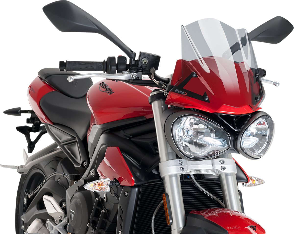 PUIG HI-TECH PARTS New Generation Windscreen - 12-1/4" - Light Smoke - Street Triple 765