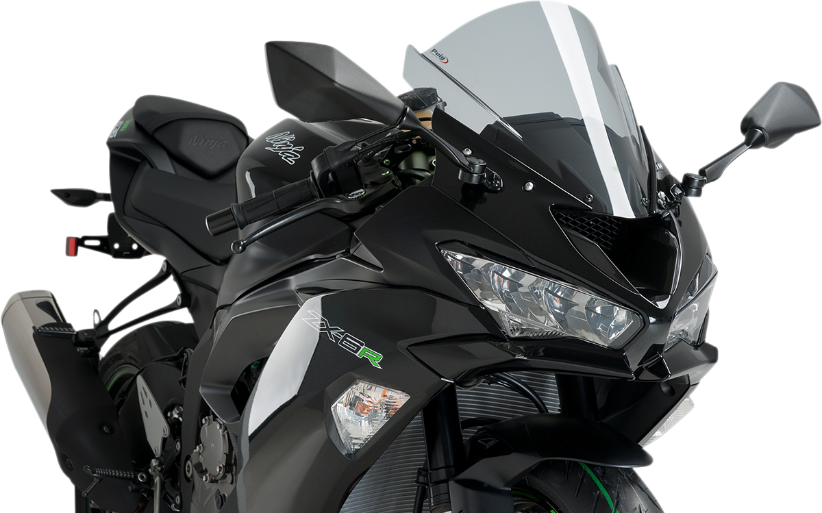 PUIG HI-TECH PARTS Race Windscreen - 13-3/4" - Smoke - ZX-6R