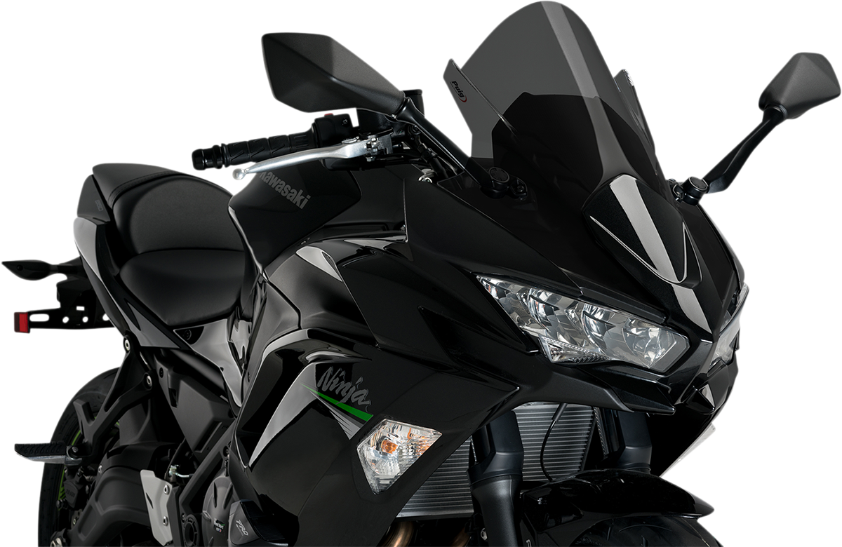 PUIG HI-TECH PARTS Race Windscreen - 19" - Dark Smoke - Kawasaki