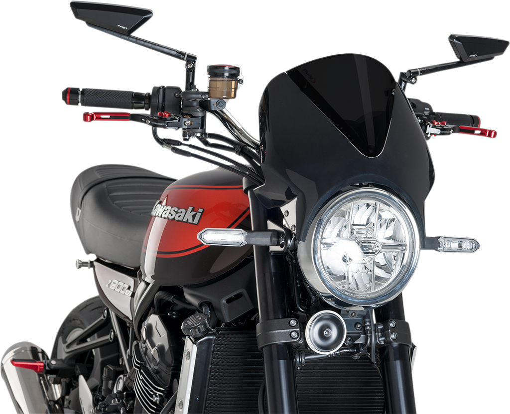 PUIG HI-TECH PARTS Windscreen - Black/Dark Smoke